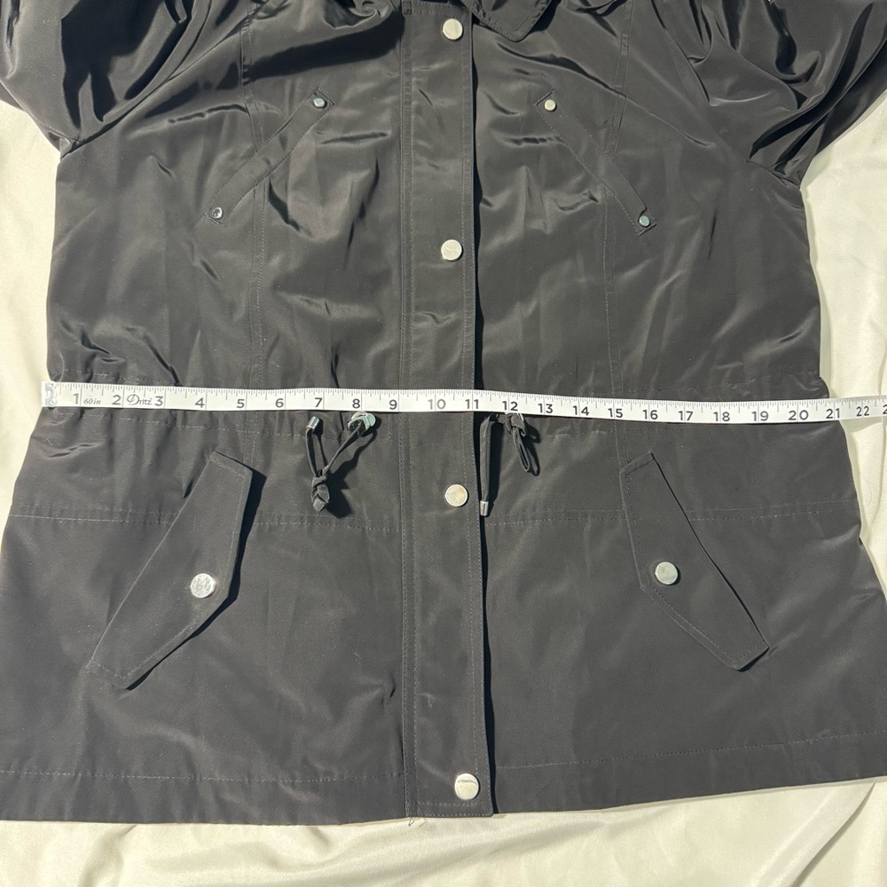 Charter Club Anorak Jacket Large Petite Water-Resistant Hooded Drawstring Waist - Picture 12 of 14